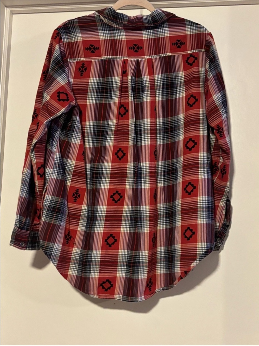 Ariat Red Plaid Long-Sleeve Button-Down Shirt women’s XL like new! - Picture 7 of 8